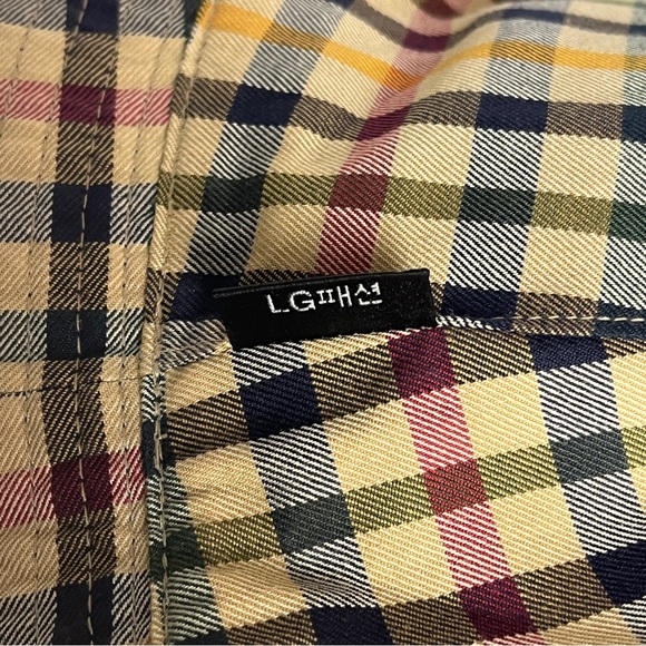 DAKS London Reversible Bucket Hat Navy Tan Check Plaid Classic Luxury - Picture 5 of 5